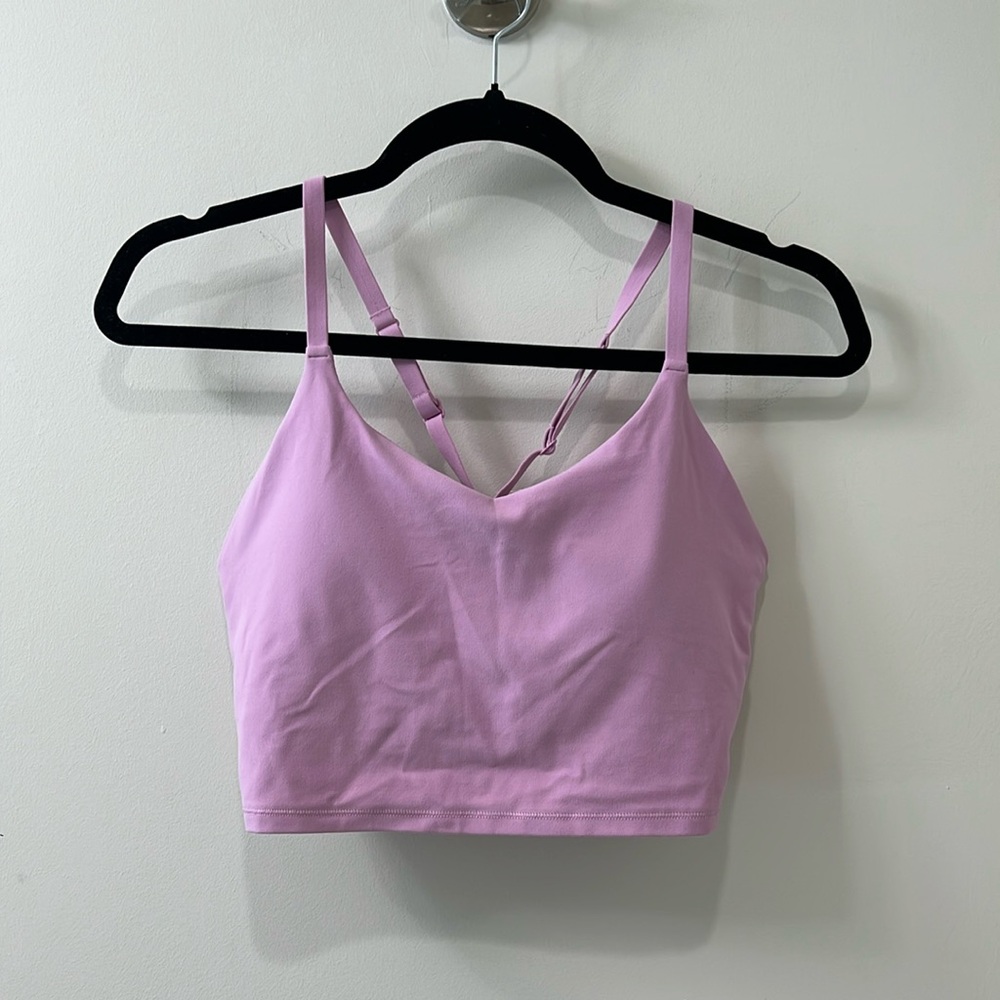 Athleta Elation Strappy Longline Bra D-DD size Small Pink